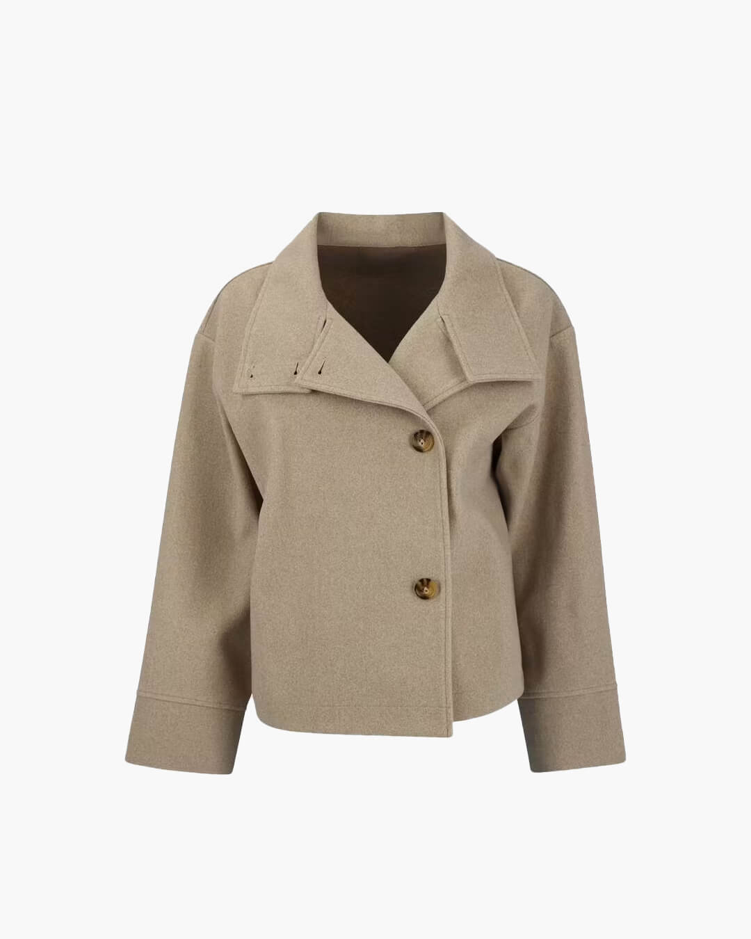 SEAME - Rosalia Elegant Jacket with Stand Collar Taupe S