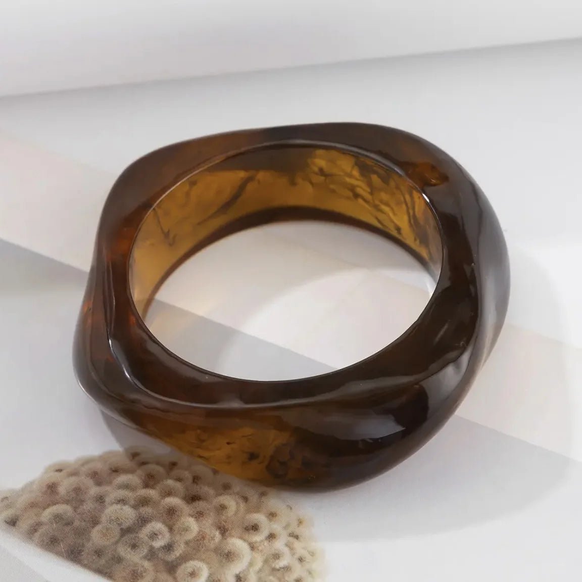 SEAME - SEAME - Geometric Acrylic Bangles for Women - Trendy Fashion Jewelry Coffee