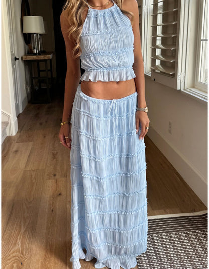 Conjunto de duas peças Valerie com detalhes de folhos