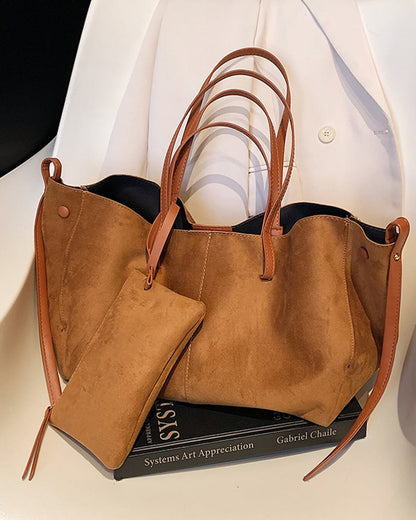 SEAME - Adriana Suede Tote Bag Brown
