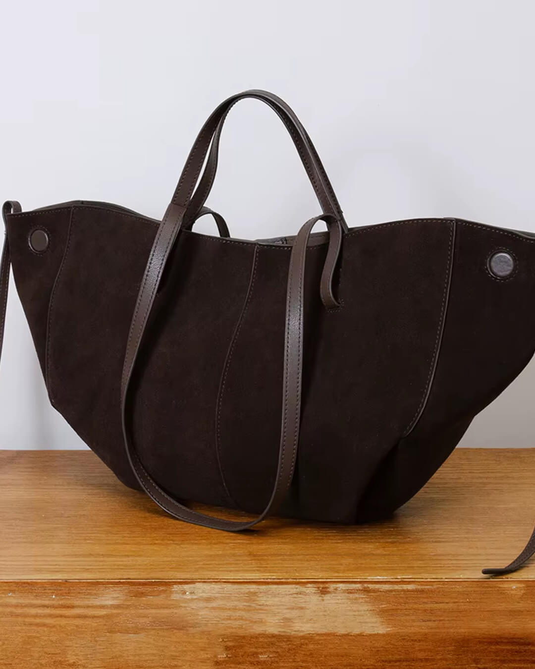 SEAME - Adriana Suede Tote Bag Brown