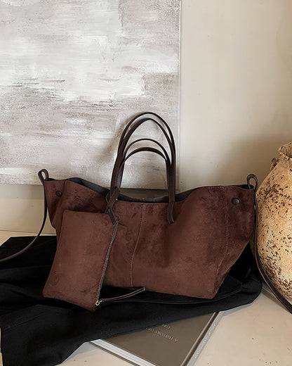 SEAME - Adriana Suede Tote Bag Brown