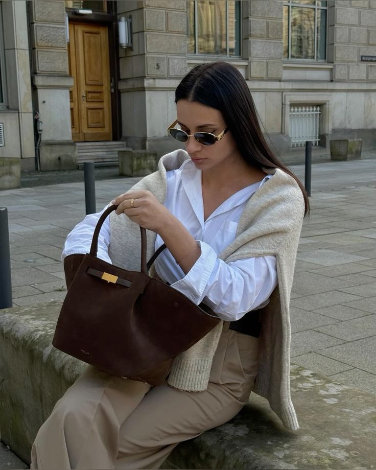 SEAME - Gretchen Suede Bag Dark Brown