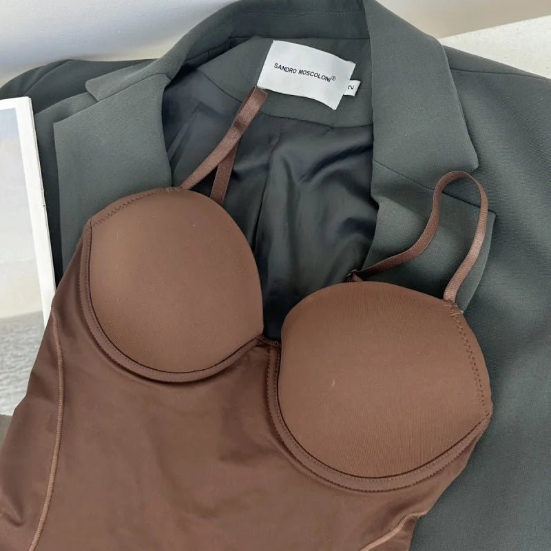 SEAME - Isla Cup Shapewear Bodysuit Brown S