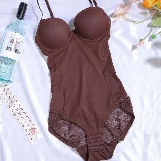 SEAME - Isla Cup Shapewear Bodysuit Brown XL