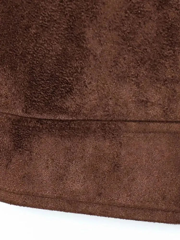 SEAME - Zoey Vegan Suede Jacket Brown XS