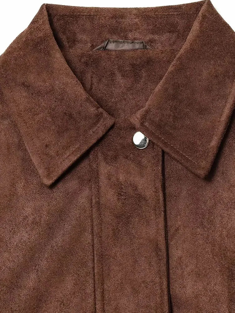 SEAME - Zoey Vegan Suede Jacket Brown XS