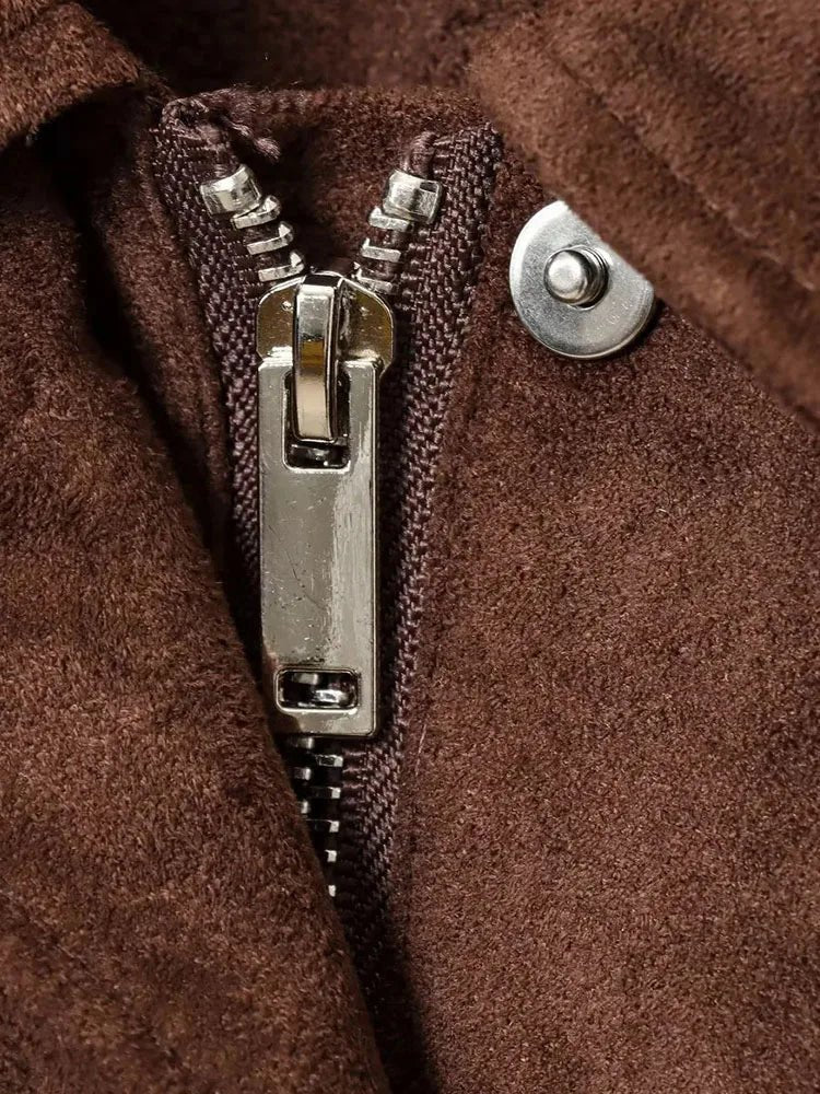 SEAME - Zoey Vegan Suede Jacket Brown XS