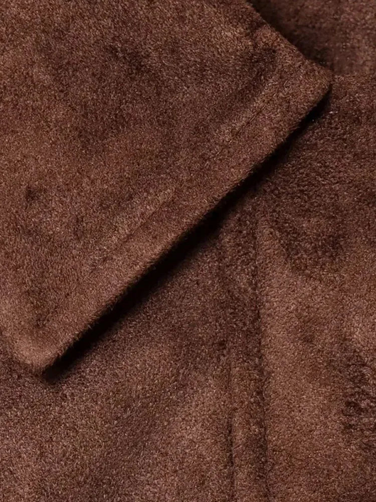SEAME - Zoey Vegan Suede Jacket Brown XS